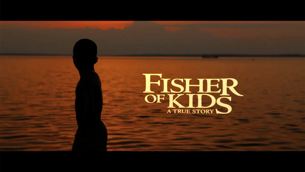 Fisher of Kids—a still from the film at sunset on Lake Volta
